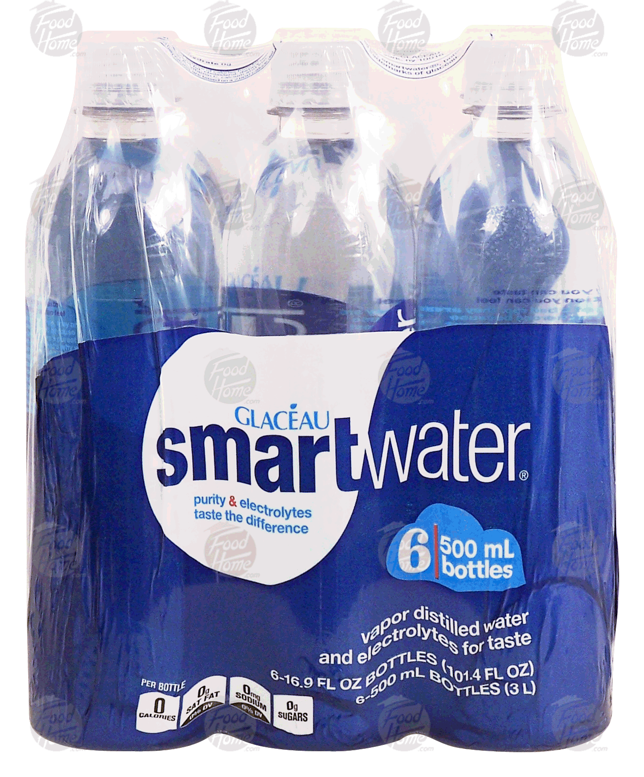 Glaceau smart water vapor distilled water and electrolytes for taste, 6- 1 liter bottles Full-Size Picture